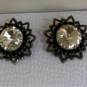 Vintage Diamanté Clip-On Earrings